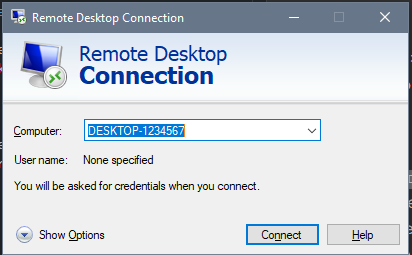 remote desktop connection